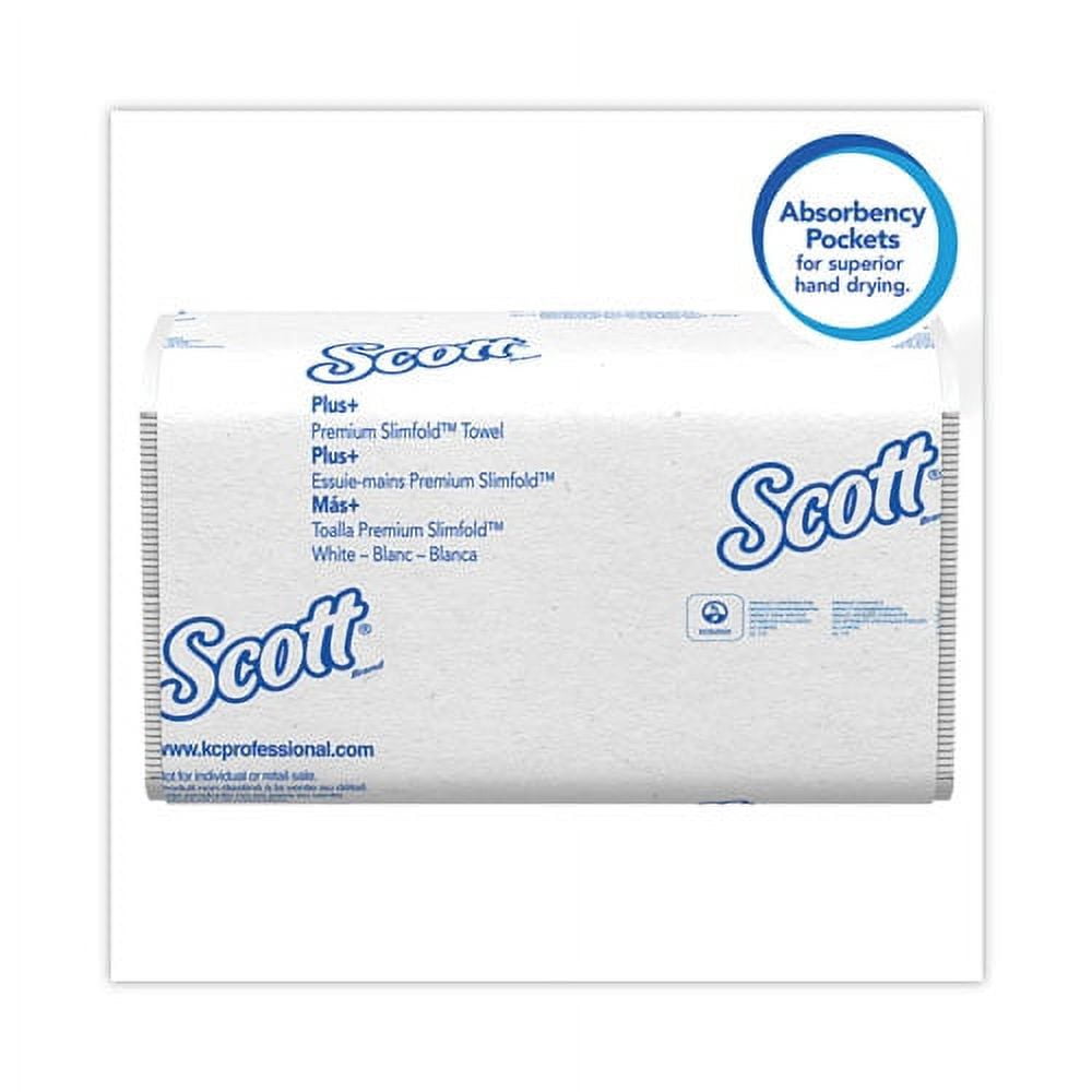 Scott Control Slimfold Towels, 1-Ply, 7.5 x 11.6, White, 90/Pack, 24 Packs/Carton (04442) - 10 Pack