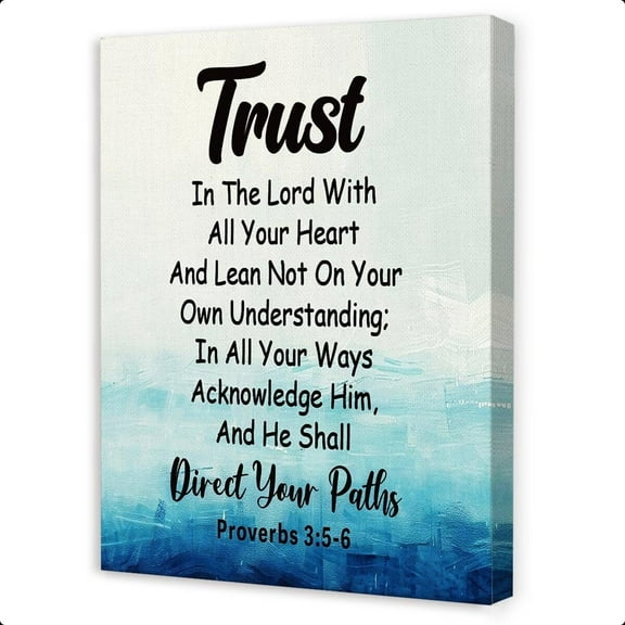 Proverbs 3:5-6 Trust in the Lord with All Your Heart Wall Art,Christian Inspirational Wall Decor,Bible Verse Scripture Canvas Wall Art for Home Room Office Church poster
