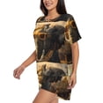 thumbnail image 2 of Fotbe Cool Sunglasses Elephant Art Print Pajama Set for Women 2 Piece Loungewear Short Sleeve Tops and Shorts Set Soft Sleepwear-4X-Large, 2 of 7