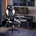thumbnail image 2 of ECOTOUGE Gaming Chair with Footrest, Big and Tall Silla Gamer with Massage Lumbar Support, Ergonomic Gamer Chair with Reclining High Back, 360° Swivel Gaming Computer Chair, White, 2 of 16