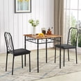 thumbnail image 2 of VECELO 3-Piece Dining Table Set with 2 Chairs, Wooden Dining Table for Home Kitchen Breakfast Nook, Brown, 2 of 8