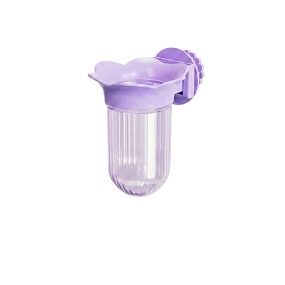 3.9 x 3.2 x 2.2 Inch Clip-on Bird Vegetable Feeder, Hanging Parrot Cage Feeder with Water Storage, Spill-proof, Easy to Clean for Budgies (Purple)