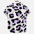 thumbnail image 4 of HAPIMO Men's Loose Shirts with Pocket Cow Print Tees Summer Short Sleeve Shirts Lapel Pullover Button Leisure Clothing Fashion Purple XXXXL, 4 of 4