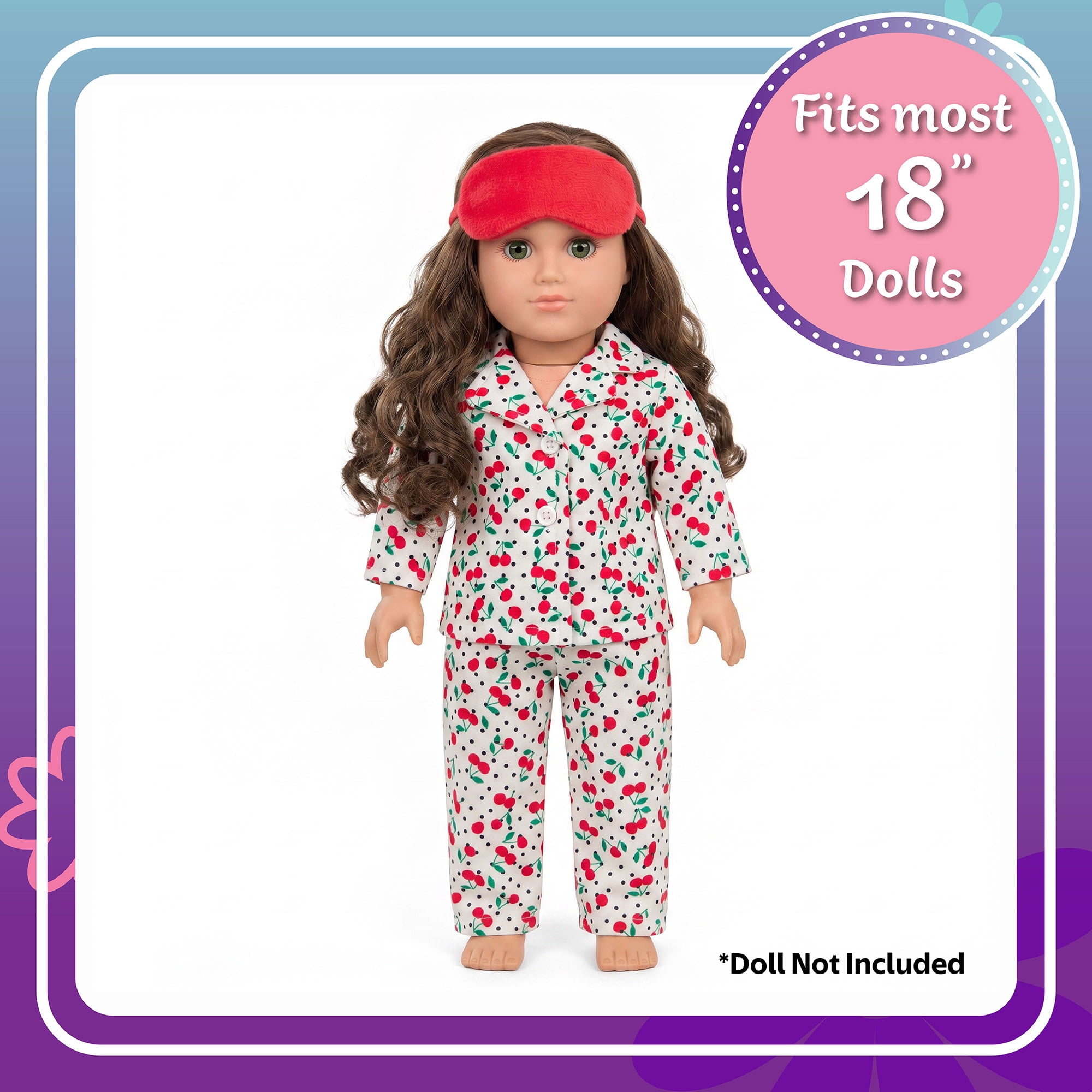 My Life As Cherries Pajama Fashion Set for 18-inch Dolls, 3 Pieces