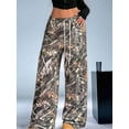 thumbnail image 6 of Women'S Plaid Leopard Print Straight Leg Pants Elastic Waist Y2K Trousers Bottoms with Pockets Branch Pattern 2 XXXL, 6 of 8