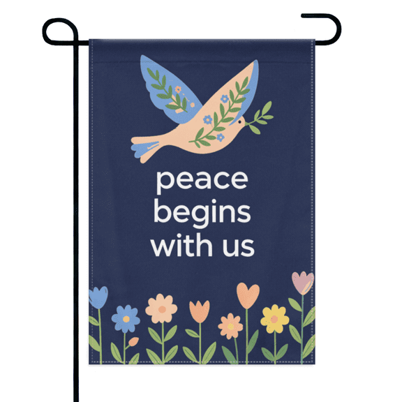 Peace Dove Floral Garden Flag 12×18in Double Sided, Kindness and Unity Theme, Inclusive Outdoor Porch, Lawn and Courtyard Home Decor