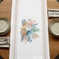 thumbnail image 5 of Table Runners 120 Inches Long Dress Scarves, Coastal Starfish Farmhouse Coffee/Dining/Kitchen Table Runner for Living Room, Nautical Shells Coral Eucalyptus Stripes 13x120 Inch, 5 of 9