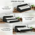 thumbnail image 5 of Rophefx Twin Size Upholstery Daybed with Pop Up Trundle Bed and USB Charging Port for Bedroom, 5 of 8