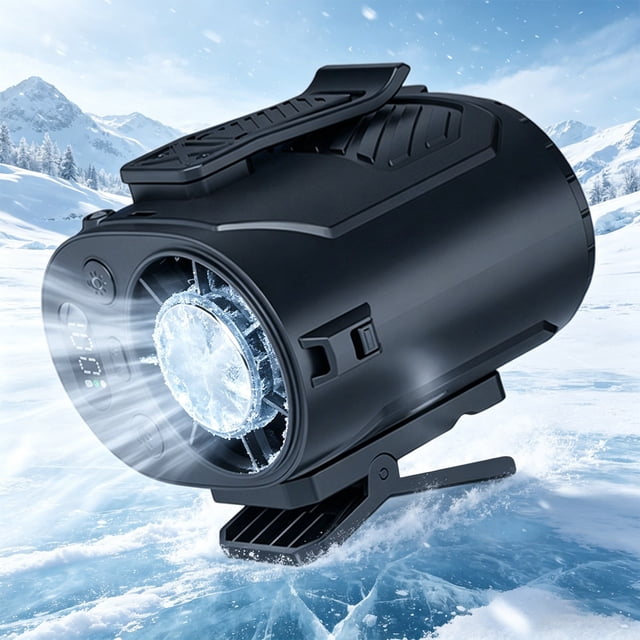 Car Clip On Air Conditioner Fan with LED Display, 360° Rotation, USB Rechargeable, Hands-Free Clip On Fan for Cars, Travel, Office, Personal Cooling, Compact Fan for Summer
