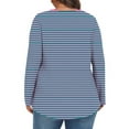 thumbnail image 3 of XUNKUSGA Plus Size Tops for Women Striped Long Sleeve Crew Neck Shirts for Women Casual Loose Tunic Blouse Oversized Tshirts for Women L-5XL, 3 of 5