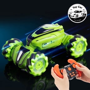 Gesture Sensing Transform Remote Control Car, 2.4GHz Wrist Watch Dual Controlled Stunt Vehicle, Spray Effect & LED Lighting, Climbing Drift Off-Road Toy, Boys Girls Birthday Holiday Gifts