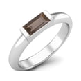 thumbnail image 2 of 0.50 Ctw Baguette Smoky Quartz 925 Sterling Silver Solitaire Stackable Mother's Day Gift Ring, 2 of 3