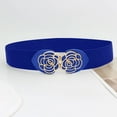thumbnail image 4 of Weikingp Belts for Women, Womens Vintage Wide Elasticwaist Belt Dress Waist Sweater Coat Elastic Elastic Wide Waist Seal Flowers Buckle Belt, Womens Belt, Western Belts for Woman Blue, 4 of 4
