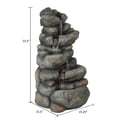 thumbnail image 6 of 33.5" H Gray Resin Cascading Rock Outdoor Fountain, 6 of 10
