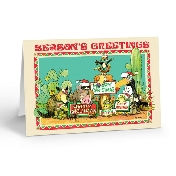 Stonehouse Collection Season's Greetings Desert Animals Christmas Card - 40056