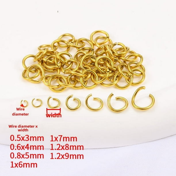 Collar de acero inoxidable con anillo abierto de oro y galvanoplastia para horno de vacío, pulsera, anillo de conexión negro, anillo único de retención de color de moda, 200 piezas
