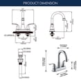 thumbnail image 2 of Roffenny 2-Handle 4 inch Centerset Polished Chrome Bathroom Faucet with Pop Up Drain, 2 of 6