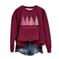 thumbnail image 2 of Babysbule Chemises de Noël pour Femmes Imprimées Col Rond Manches Longues Chandail Ample Liquidation Mode, 2 of 4