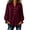 Wine, variant on CHGBMOK Plus Size Shirts for Women Oversized Long Sleeve Pullover V-Neck Button Ruffle Loose Top