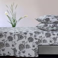 thumbnail image 5 of Tribeca Living Soft 170-GSM Cotton Flannel Printed Extra Deep Pocket Sheet Set Floryn Soft Blue Queen Floral, 5 of 5