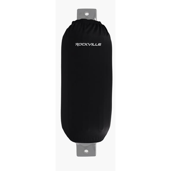Rockville C1030B 10in x 30in Boat Fender Cover, Black Stretch Fabric, Fits 9.5-10.5in Thick Fenders, Double-Stitched