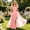 Pink, variant on ITSAME Girls Smocked Slip Dress Square Neck Flowy Ruffle High-Low Hem Wedding Pageant Party Ball Gown Black Size 14