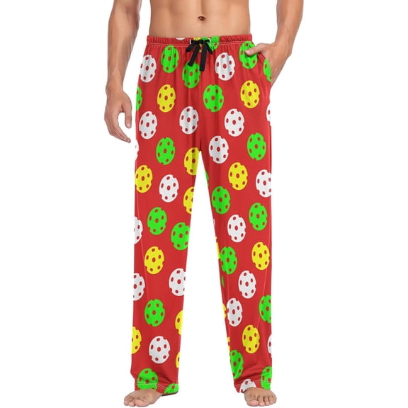 SKQIT Men's Pajama Pants Pickleball Balls Soft Lounge Sleepwear Pjs Bottoms with Pockets