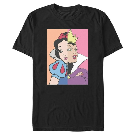 Mens Snow White and the Seven Dwarfs Queen and Princess Split T Shirt