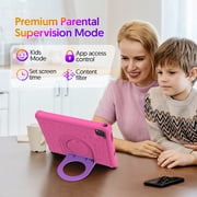 10inch Kids Tablet Android 15,1280x800 HD Ips Display Tablet with Eva Case,12GB (3g+9g) RAM+64GB Rom,Quad-Core, Wi-Fi6,6000mAh,Parental Control App Google Certified - Pink