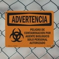 thumbnail image 4 of Biohazard Authorized Personnel Only Spanish OSHA WARNING Aluminum Sign 18 Inch x 12 Inch - 5 Pack, 4 of 8