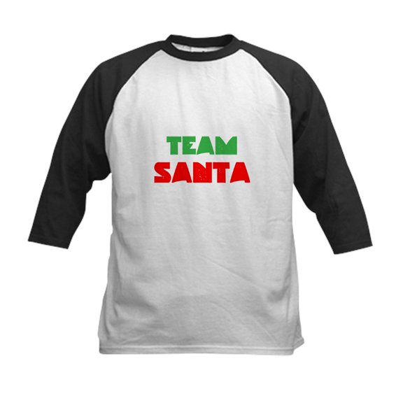 CafePress - Team Santa Baseball Jersey - Kids Cotton Baseball Jersey, 3/4 Sleeve Shirt
