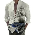 thumbnail image 1 of XDZJLR Chemise Homme Impression Numérique 3D Bateau Poche Boucle Col à Revers Manches Courtes, 1 of 7