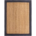 thumbnail image 2 of 8 Ft Square Navy Blue & Natural Jute Area Rug, Hand-Woven, Reversible, Farmhouse Boho Style, Durable & Pet-Friendly Rug for Living Room, Dining Room, and Bedroom, 2 of 5