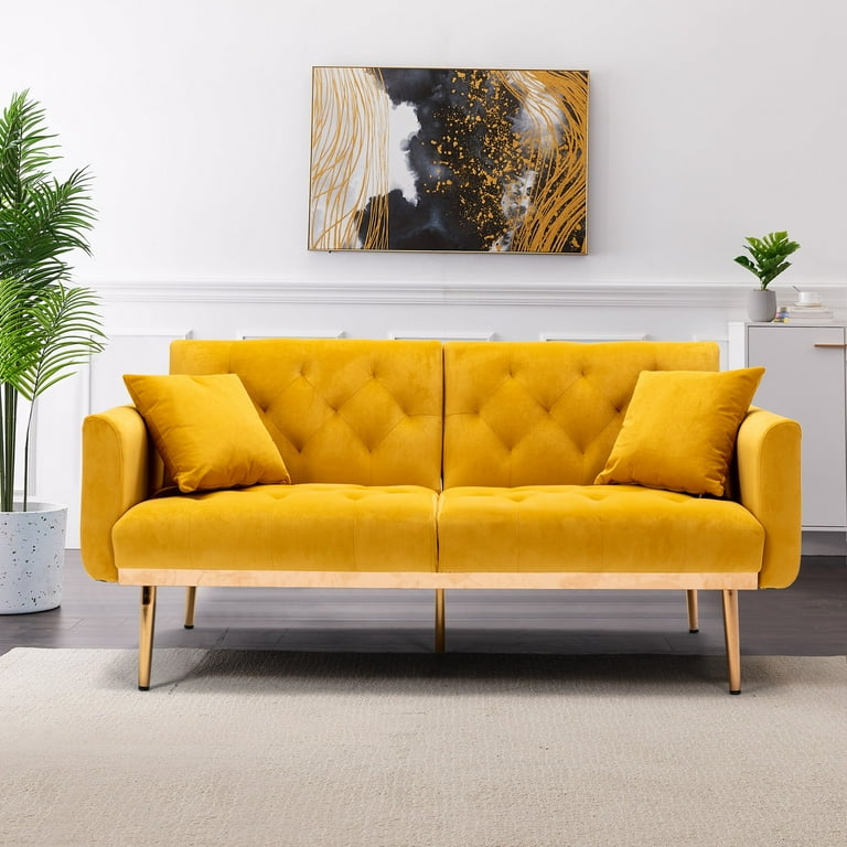 Mustard velvet 2024 2 seater sofa