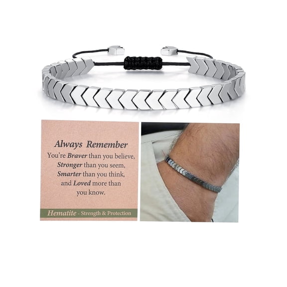THEMEROL Daughter Gifts Bracelets Hematite Gifts for Daughter Granddaughter Birthday Card Gift for Teens Valentines Christmas Stocking Stuffers