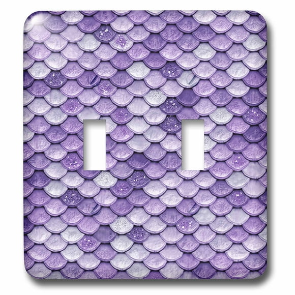 3dRose Sparkling Luxury Elegant Purple Mermaid Scales Glitter Effect Art print - Double Toggle Switch