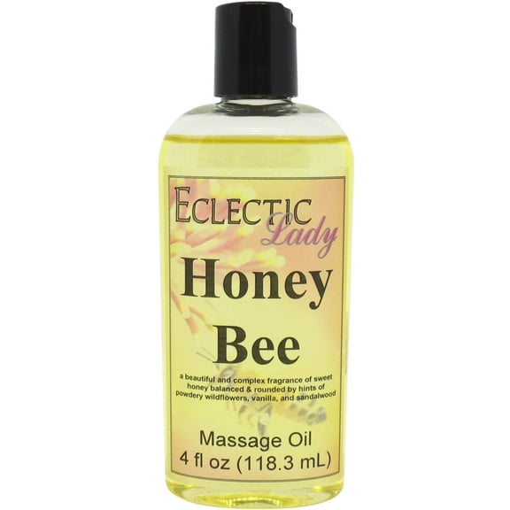 Honey Bee Massage Oil by Eclectic Lady, 4 oz, Sweet Almond Oil and Jojoba Oil