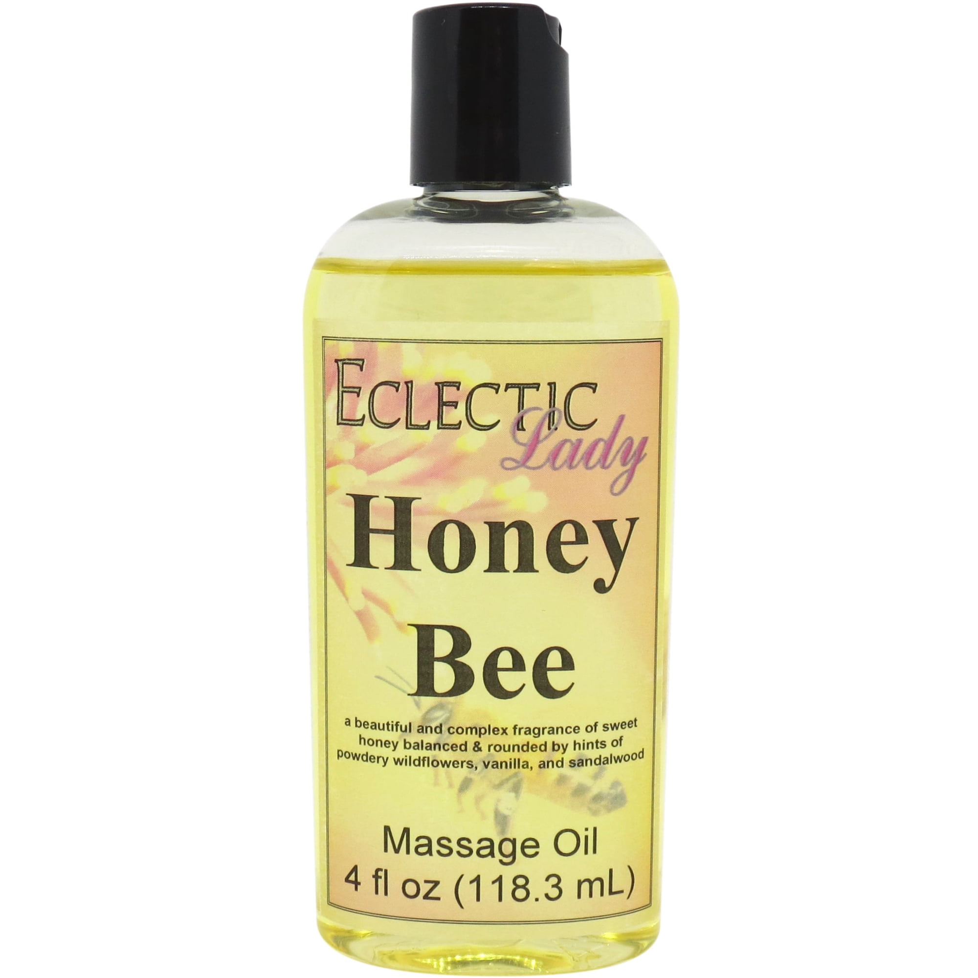 Honey Bee Massage Oil by Eclectic Lady, 4 oz, Sweet Almond Oil and Jojoba Oil