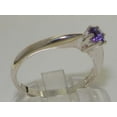 thumbnail image 4 of LBG British Made 18k White Gold Natural Amethyst Womens Promise Ring - 33 size options - Size 8.75, 4 of 7