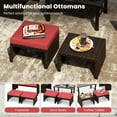 thumbnail image 6 of Demifill Multipurpose Outdoor 2 Pieces Patio PE Rattan Ottomans Footstool, Patio Chair for Outdoor as Garden, Backyard, Porch, Red, 6 of 11