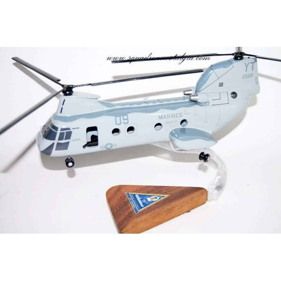 CNATT - Center for Naval Aviation Technical Training CH-46 Model, 1/38 (14") Scale, Mahogany