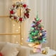 thumbnail image 5 of Piña de árbol de Navidad mini de 17 pulgadas con luces LED - Adorno de simulación de escritorio para decoración navideña, árbol artificial verde, 5 of 6