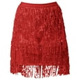 thumbnail image 1 of Falda con lentejuelas para mujer - Danza del vientre/fiestas, cintura elástica, lentejuelas y borlas, tallas M-XL, varios colores, 1 of 4