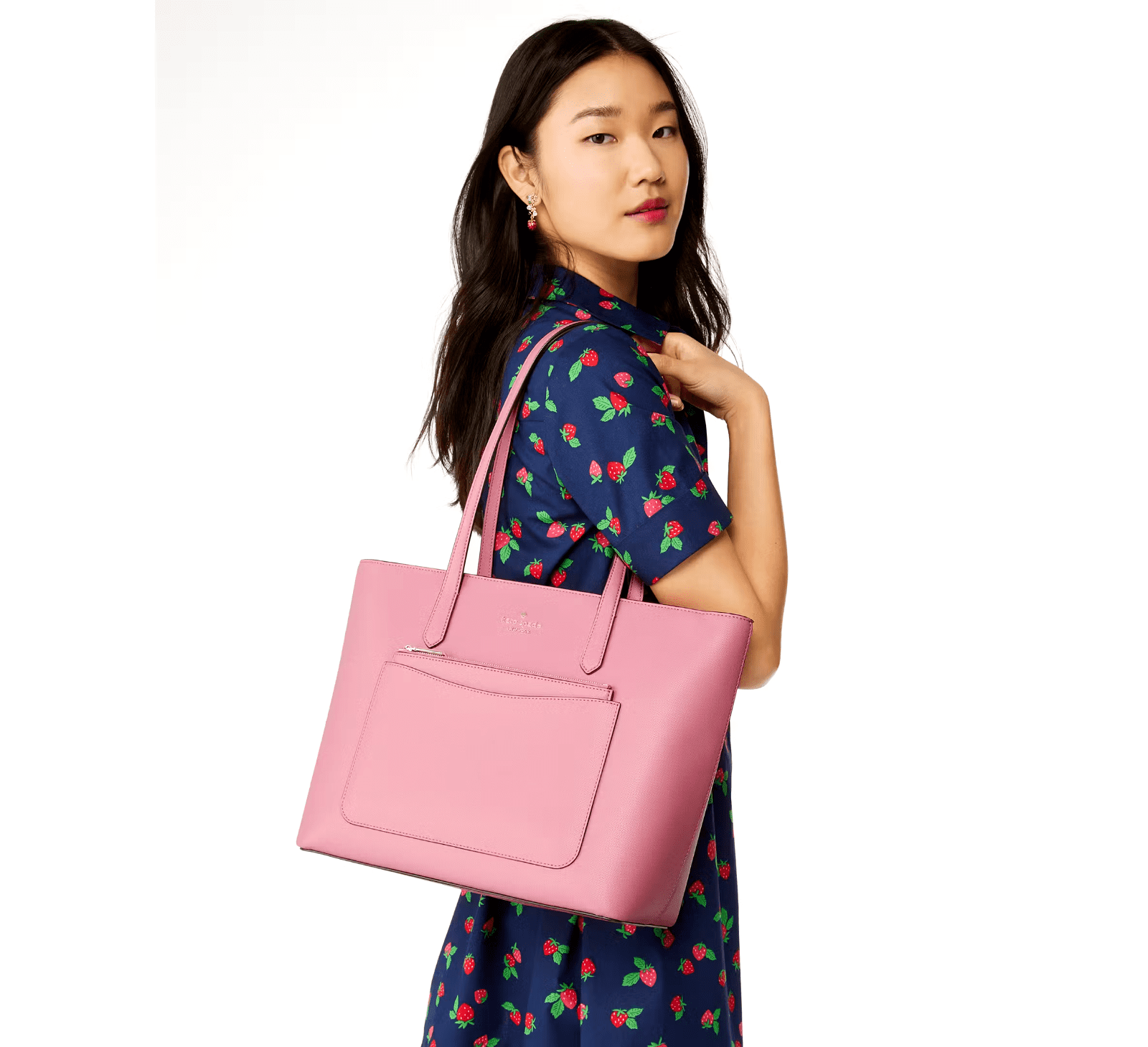 Kate Spade Staci Tote and Wristlet 3 Piece Set Blossom Pink Leather KF369 $499