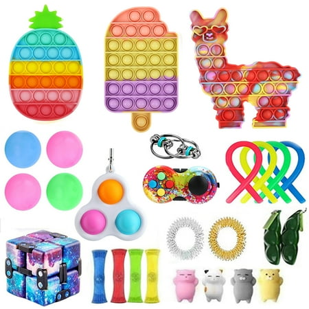 Multitrust 27Pcs Sensory Fidget Toy Set 27Pcs Colorful Anti-Anxiety Stress Relief Toys