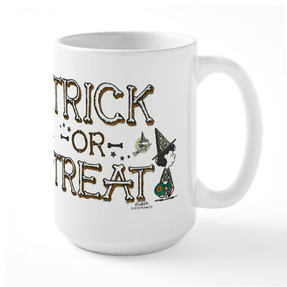 CafePress - Peanuts Trick Or Treat - 15 oz Ceramic Large White Novelty Mug