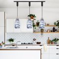 thumbnail image 3 of Kiven H-Type track lighting pendants Adjustable Height,Modern h track pendant lights with Dark Blue Glass Lampsade,Decorative Track Lighting Fixture for Kitchen Island Hallway, 3-Light, 3 of 7