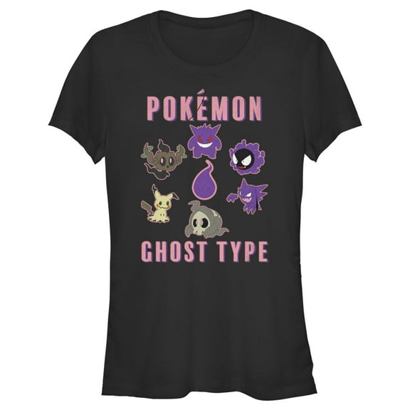 Junior's Pokemon Ghost Type Group Graphic Tee Black 2X Large