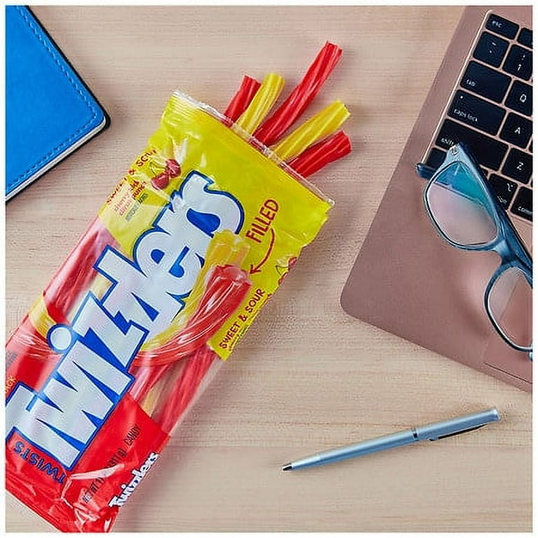 Twizzlers Filled Twists Sweet & Sour Chewy Candy Cherry