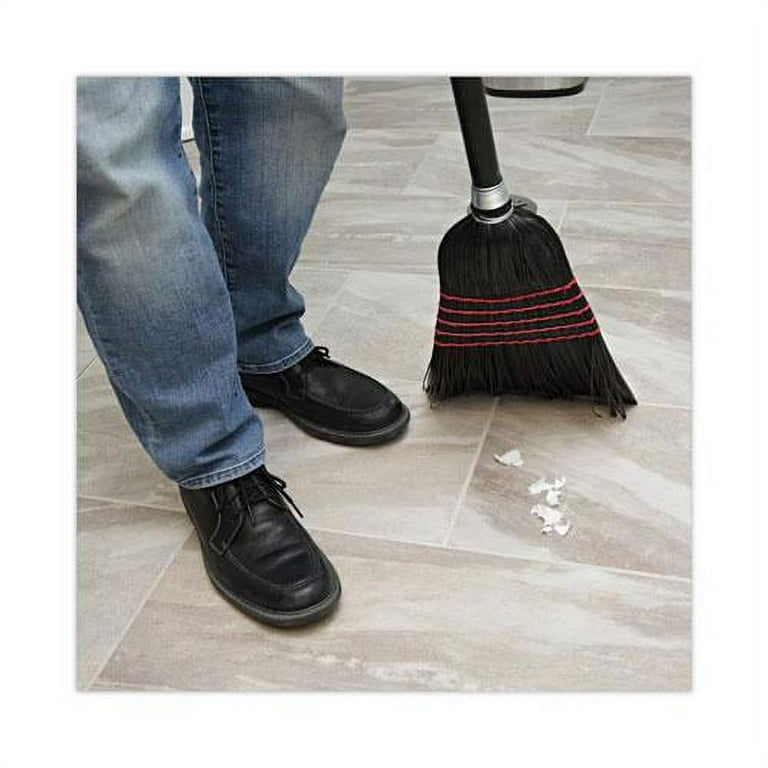 Flagged Tip Poly Bristle Janitor Brooms, 10 x 58.5, Wood Handle, Natural/Black, 12/Carton Flagged Tip Poly Bristle Janitor Brooms, 10 x 58.5, Wood Handle, Natural/Black, 12/Carton